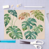 Papier Mousseline Aquarelle de Monstera Houseplant Boho (Artisanat)