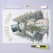 Papier Mousseline Aquarelle de neige Noël d'hiver (Artisanat)