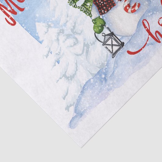 Papier Mousseline Aquarelle de neige Noël d'hiver (Détail)