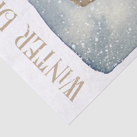 Papier Mousseline Aquarelle de neige Noël d'hiver (Détail)