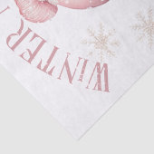 Papier Mousseline Aquarelle de neige rose Noël d'hiver (Détail)