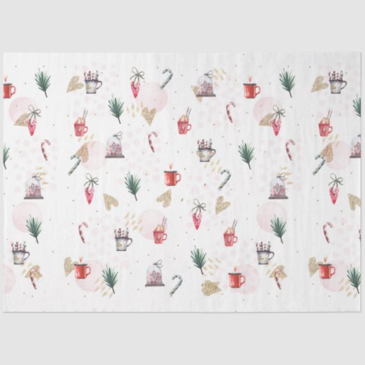 Papier Mousseline Aquarelle de Noël GoldI Design 1 (Recto)