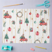 Papier Mousseline Aquarelle de Noël GoldI Design 11 (Artisanat)