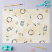 Papier Mousseline Aquarelle de Noël GoldI Design 9 (Artisanat)