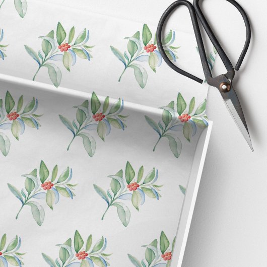 Papier Mousseline Aquarelle de Noël Magenta