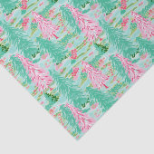 Papier Mousseline Aquarelle de Noël Palm Beach Pink & Green Trees (Détail)