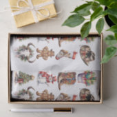 Papier Mousseline Aquarelle de Noël Western Cowboy (Cadeau)