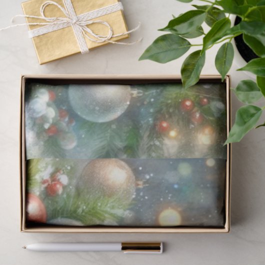 Papier Mousseline Aquarelle de Noël Whimsical Foxes Découpage (Cadeau)