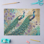 Papier Mousseline Aquarelle de paisley à fleurs de paon (Artisanat)