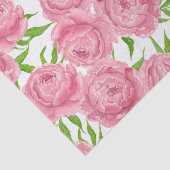 Papier Mousseline Aquarelle de pivoines roses (Détail)