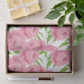 Papier Mousseline Aquarelle de pivoines roses (Cadeau)
