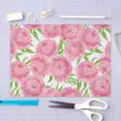Papier Mousseline Aquarelle de pivoines roses (Artisanat)