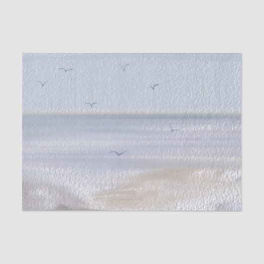 Papier Mousseline Aquarelle de plage de rivage côtier (Recto)