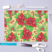 Papier Mousseline Aquarelle de Poinsettia et de baies sèches (Artisanat)