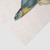 Papier Mousseline Aquarelle de poisson volant vintage (Détail)
