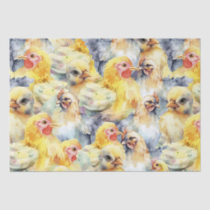 Papier Mousseline Aquarelle de poulet de ferme