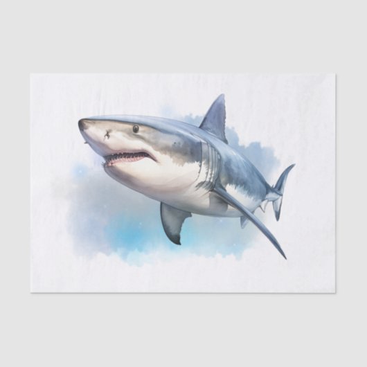 Papier Mousseline Aquarelle de requin (Recto)