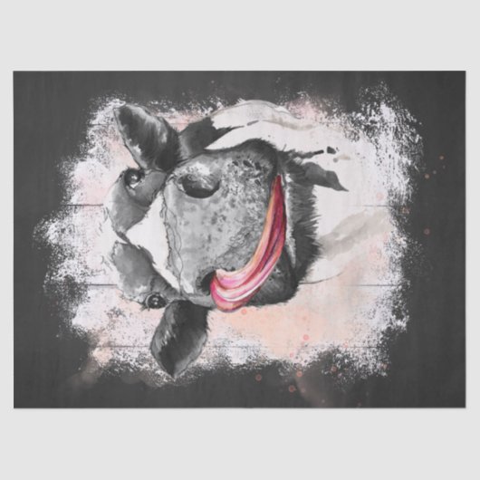 Papier Mousseline Aquarelle de vache (Recto)