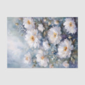 Papier Mousseline Aquarelle délicate Fleurs blanches artistiques (Recto)