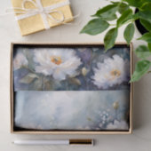 Papier Mousseline Aquarelle délicate Fleurs blanches artistiques (Cadeau)