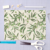 Papier Mousseline Aquarelle des branches d'olive (Artisanat)