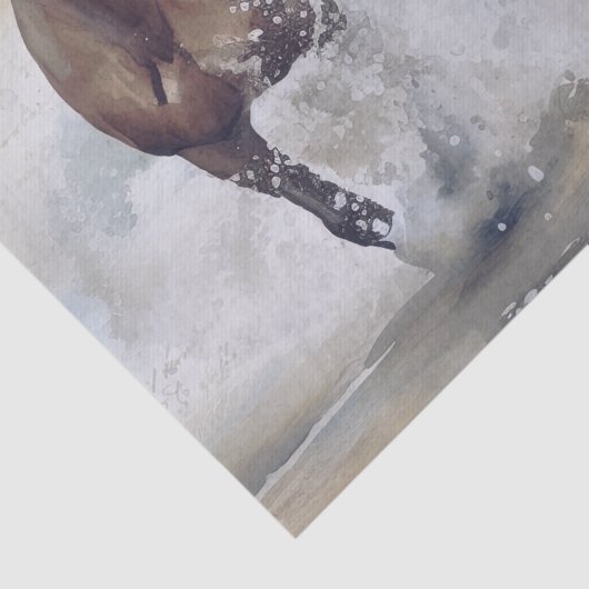 Papier Mousseline Aquarelle des Chevaux sauvages (Détail)