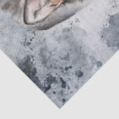 Papier Mousseline Aquarelle des loups Noël d'hiver (Détail)