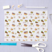 Papier Mousseline Aquarelle Desserts Français Avec Cafés (Artisanat)