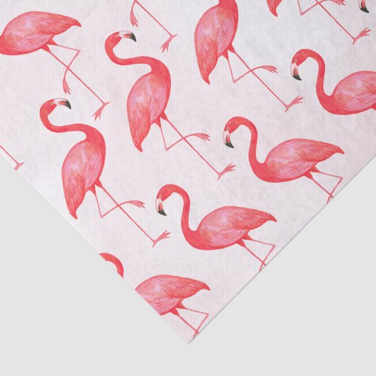 Papier Mousseline Aquarelle d'été Flamingo rose brillant (Détail)