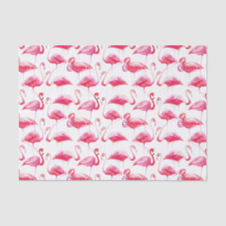 Papier Mousseline Aquarelle d'été Flamingo rose brillant