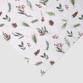 Papier Mousseline Aquarelle d'hiver rouge simple et chaude Noël (Détail)