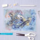 Papier Mousseline Aquarelle d'hiver Wolf Grey Hunter (Artisanat)