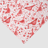 Papier Mousseline Aquarelle d'oiseaux rouge (Détail)