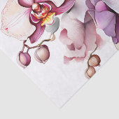 Papier Mousseline Aquarelle douce florale de l'orchidée (Détail)