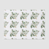 Papier Mousseline Aquarelle douce Magnolia Motif bleu (Recto)