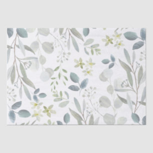 Papier Mousseline Aquarelle douce Verdure botanique Eucalyptus