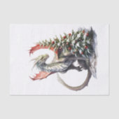 Papier Mousseline Aquarelle Dragon de Noël (Recto)