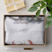 Papier Mousseline Aquarelle Dragon de Noël (Cadeau)