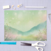 Papier Mousseline Aquarelle Dreamy Meadow en Pastel (Artisanat)