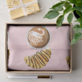 Papier Mousseline Aquarelle du Croissant Latte Et Chocolat (Cadeau)