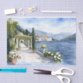 Papier Mousseline Aquarelle du lac de Côme (Artisanat)