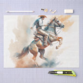 Papier Mousseline Aquarelle Dusty Western "Bucking Bronco" (Artisanat)