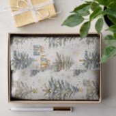 Papier Mousseline Aquarelle élégante Arbres de Noël (Cadeau)