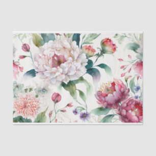 Papier Mousseline Aquarelle élégante délicate motif asiatique floral