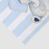 Papier Mousseline Aquarelle Elephant Avec Baby shower Bleu Stripes (Détail)