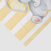 Papier Mousseline Aquarelle Elephant Avec Baby shower Jaune (Détail)