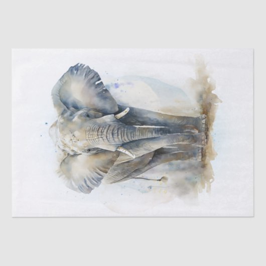 Papier Mousseline Aquarelle éléphante (Recto)