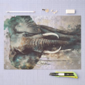 Papier Mousseline Aquarelle éléphante (Artisanat)