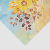 Papier Mousseline Aquarelle en marbre bleu jaune Découpage Ti (Détail)