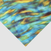 Papier Mousseline Aquarelle en soie bleue Abstraite (Détail)